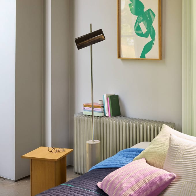Hübsch LED vloerlamp Reflector, bruin, hoogte 160 cm, ijzer