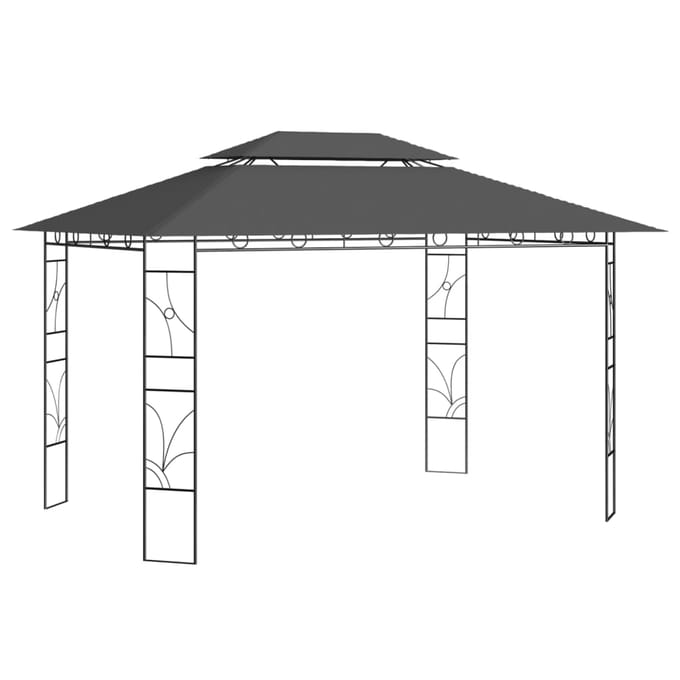 vidaXL - Prieel - 160 - g/m² - 4x3x2,7 - m - antracietkleurig