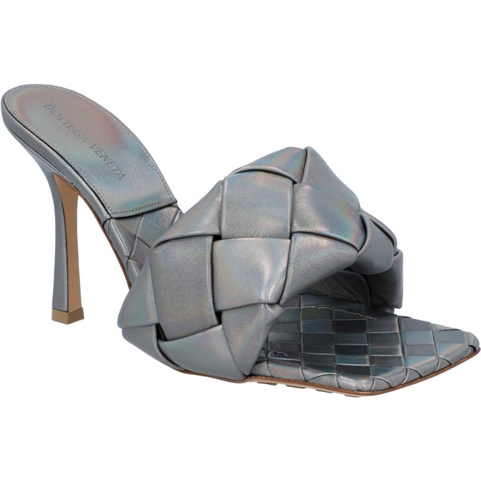 Bottega Veneta Metallic grijze Lido Mules