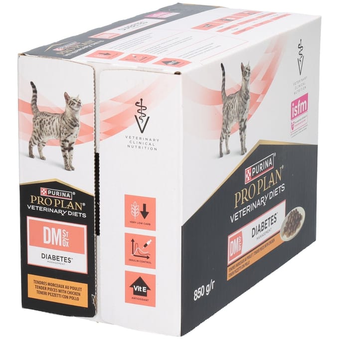 10x85g DM ST/OX Diabetes Management Kip Purina Pro Plan Veterinary Diets Kattenvoer
