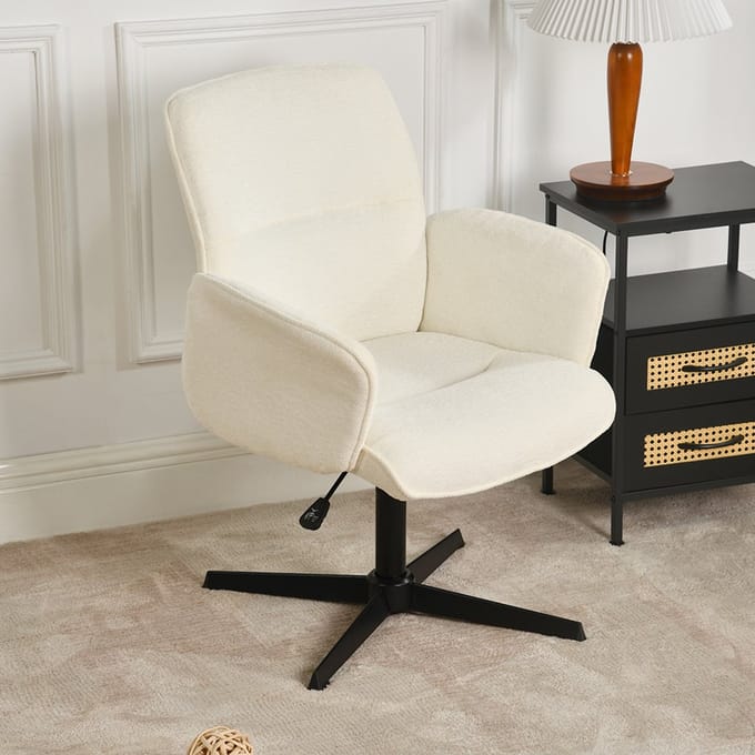 Sweiko Bureaustoel - Stof fauteuil - Ergonomisch - Draaibaar - Beige