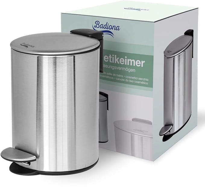 Cosmetic Bucket 3L Stainless Steel Bathroom Bin with Soft Close Mechanism