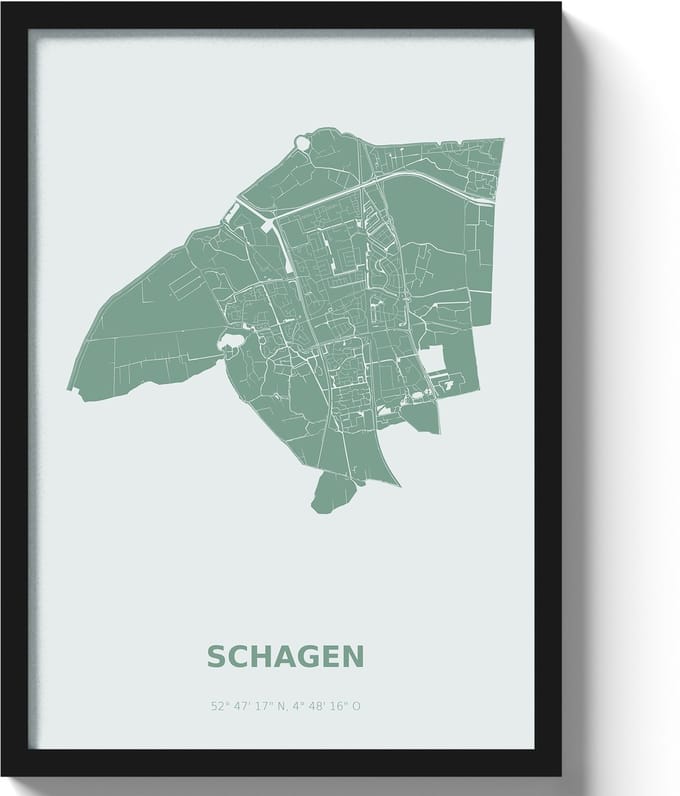 Poster Schagen A2 - 42 x 59,4 cm - Groen (Exclusief Lijst)