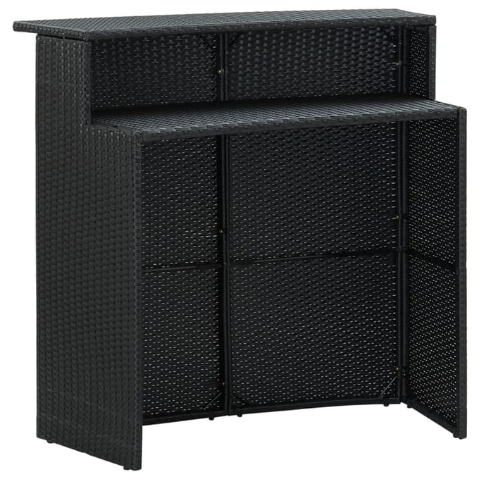 vidaXL - Tuinbartafel - 120x55x110 - cm - poly - rattan - zwart