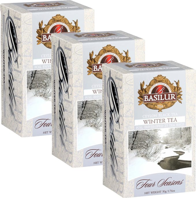 BASILUR Winter Tea - Ceylon zwarte thee met cranberryfruit in zakjes, 25x2g