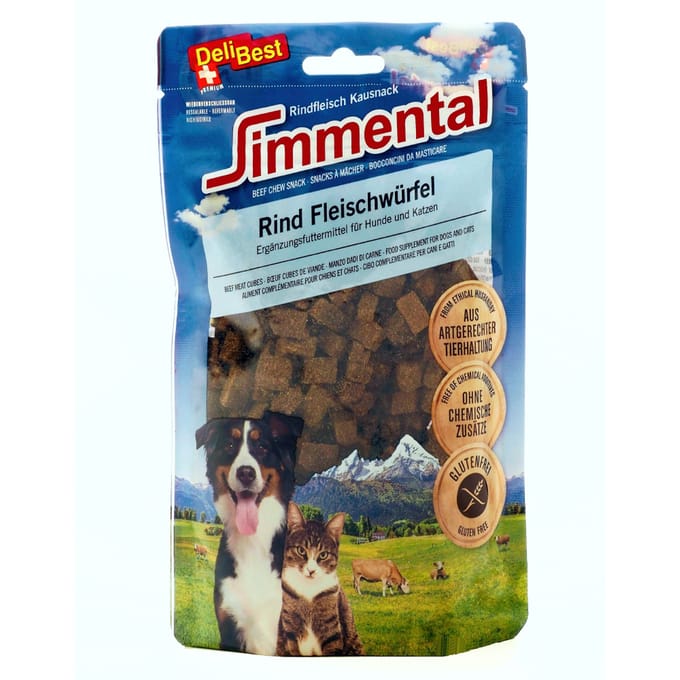 180g Simmental Rundvlees Blokjes DeliBest Hondensnacks