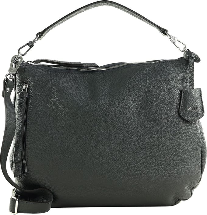 abro Leren Schoudertas Leather Adria Hobo Bag Juna Dark Grey Donkergrijs