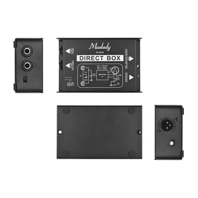 Muslady Professionele Eenkanaals Passieve DI-Box Directe Injectie Audio Box Gebalanceerd & Ongebalanceerd