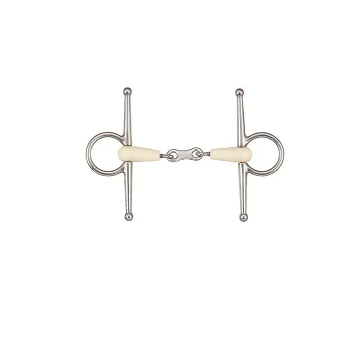 Dubbelgebroken paardenbit + koppeling Soyo Happy mouth