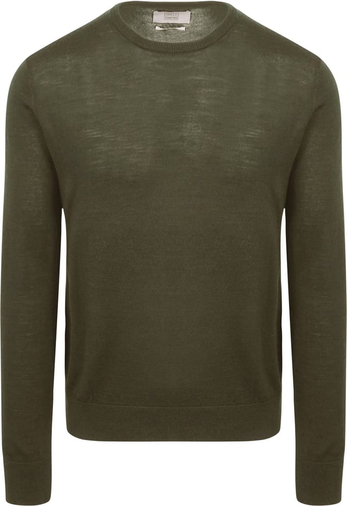 King Essentials The John Pullover Merino Army Groen - Maat XXL - Heren - Pullovers