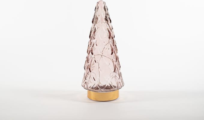 Anna's collection - Tree Glass 10,5X24,5Cm Pink With Golden Base 10...