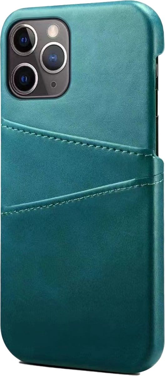 Hoesje geschikt voor iPhone 15 - Backcover - Pasjeshouder - Portemonnee - Kunstleer - Turquoise
