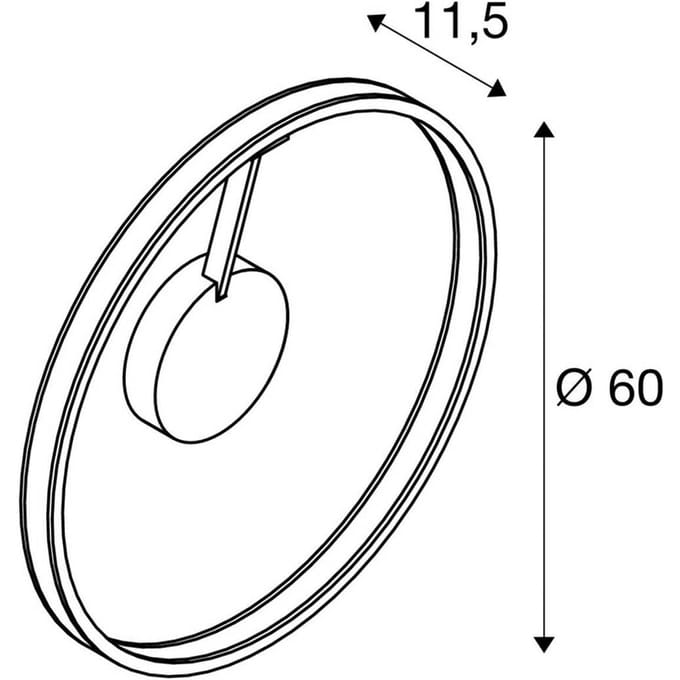 SLV LED plafondlamp One, Ø 60 cm, zwart, metaal, CCT