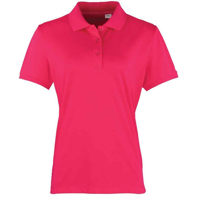 Premier Dames/Dames Coolchecker Piqué Poloshirt (Heet Roze)