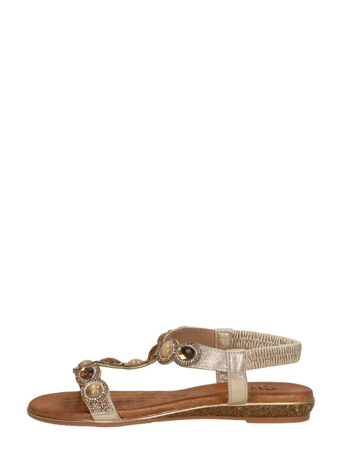 SUB55 Sandalen Plat Sandalen Plat - goudkleur - Maat 40