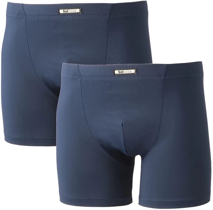 Set heren boxershorts - microvezel - 2-pack - marine - maat M
