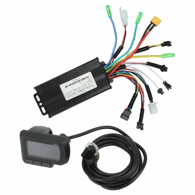 Elektrische Fiets Controller Kit met LCD Display 24V 36V 48V 500W tot 750W 26A 3 Modes Sinusgolf Controller voor Scooter black