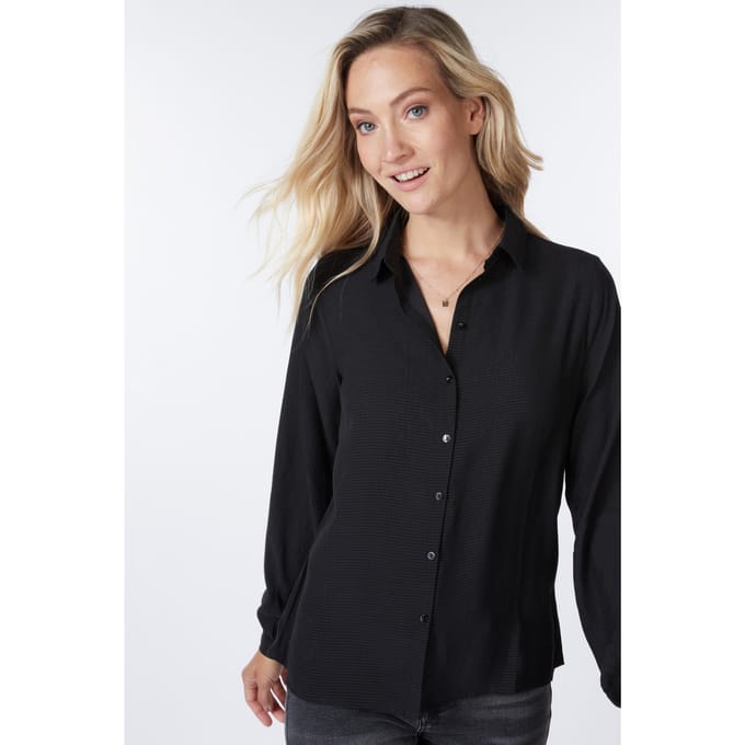 EsQualo Blouse Basic Structured Fabric Black Taglia: 36 | Maglie a manica lunga Outlet | Donna | Nero