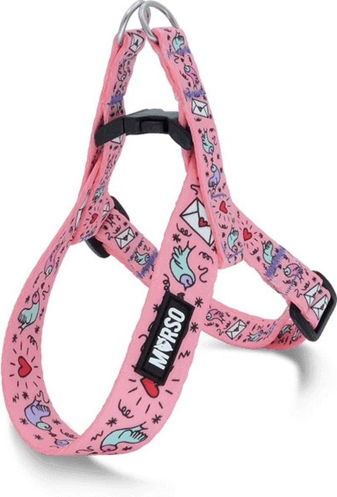 Morso - Mini Hondentuig Verstelbaar Gerecycled Sweet Tweet Roze