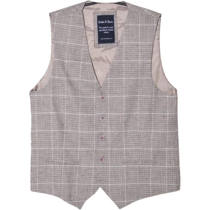 Carter & Davis - Gilet - Heren - 56 - Beige - Polyester - 2649-1404