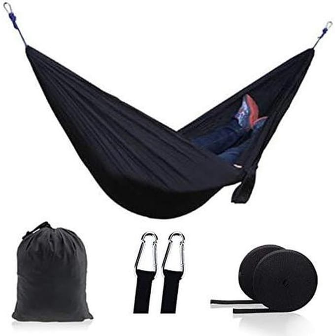 Hangmat 2 Persoon - Parachute Hangmat - Kamperen Reizen - Ultralicht Compact - 200kg Max - Geel