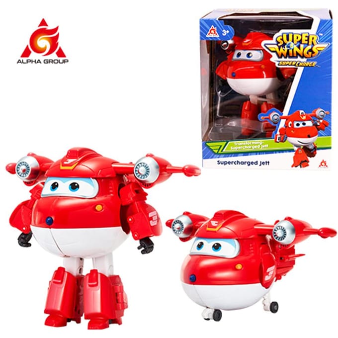 Super Wings 5 Inch Transformeerbare Traver Verandert van Vliegtuig naar Robot in 10 Stappen Vervorming Actiefiguren Kinderspeelgoed Cadeau