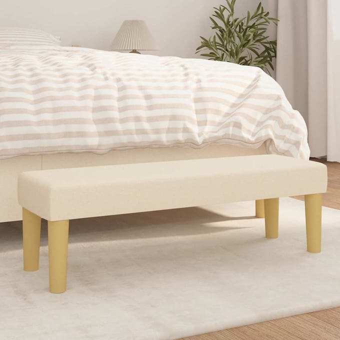 vidaXL - Bank - Crème - 100 - x - 30 - x - 30 - cm - Stof