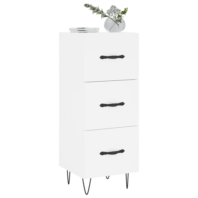 vidaXL - Dressoir - 34,5x34x90 - cm - bewerkt - hout - wit