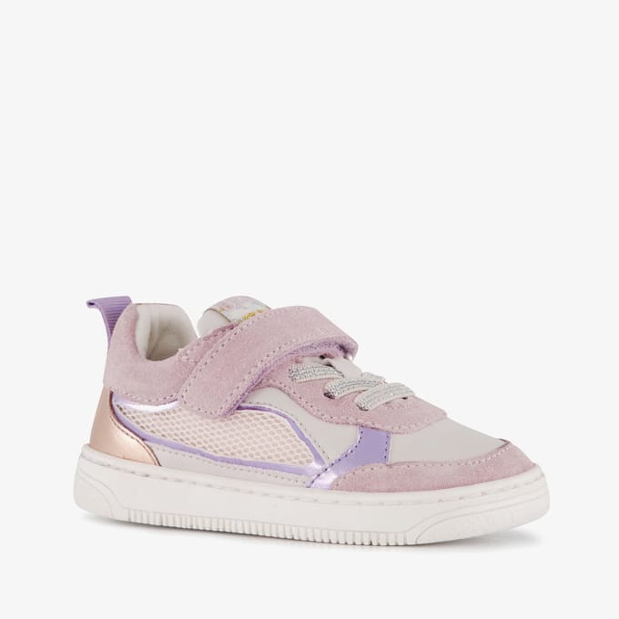 Braqeez leren meisjes sneakers roze paars - Maat 21