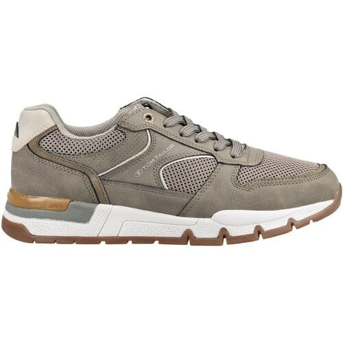 Tom Tailor - Sneakers met mesh inzetstuk - Maat 40 - mud