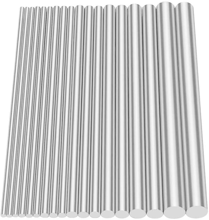 18Pcs Aluminium Solid Round Rod Lathe Bar Stick Assorted voor DIY Craft Tools - Diameter 2.5-8mm - Lengte 100mm