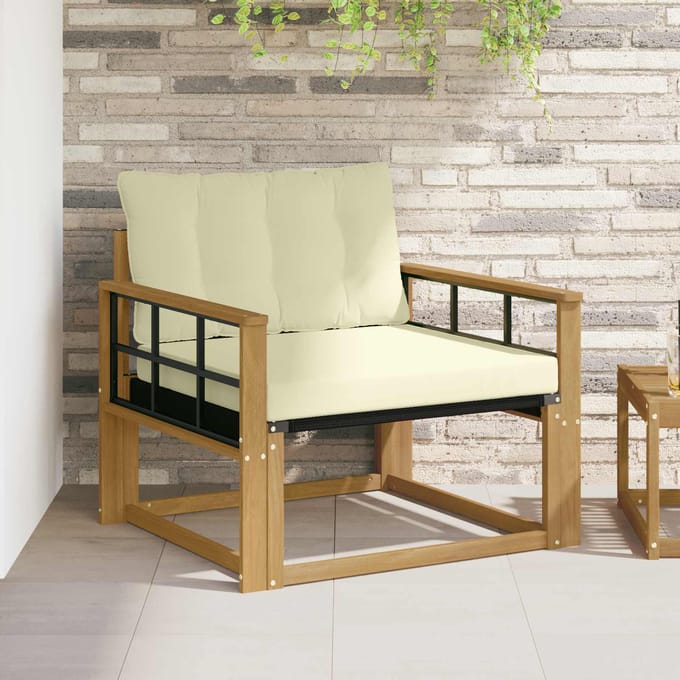 vidaXL - Buiten - bank - set - Massief - Acaciahout - en - Textilene