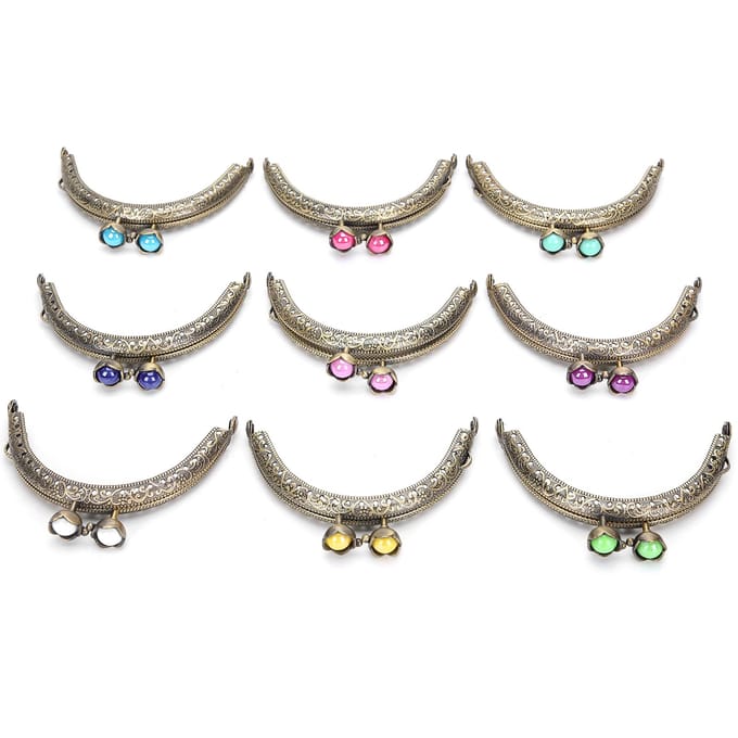 9 Stuks Portemonneesluiting Vintage Muntzakje Frame Metaal Embossing DIY Knutselaccessoires gray
