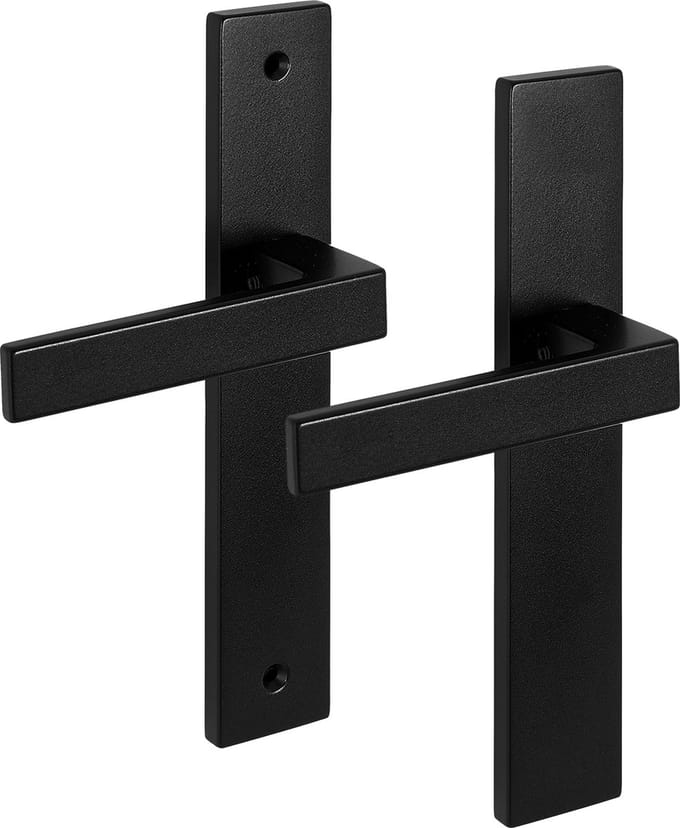Eliot® Deurklink op blind schild - mat zwart - complete set op langschild voor binnendeur