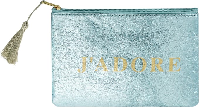 Make-up tas metallic j'adore - blauw