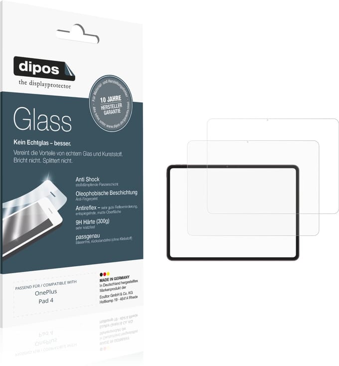 dipos – 2x Matte Pantserfolie geschikt voor OnePlus Pad 4 | 9H Screenprotector