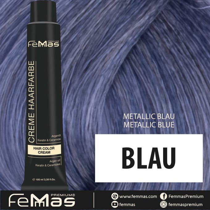 Femmas (Blauw) - Haarverf - Metallic - 100ml