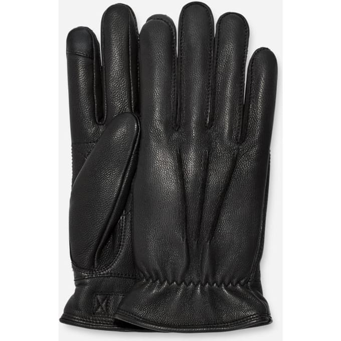 UGG® 3 Point Leather Glove for Men in Black, Size Large, Leather/Polyester