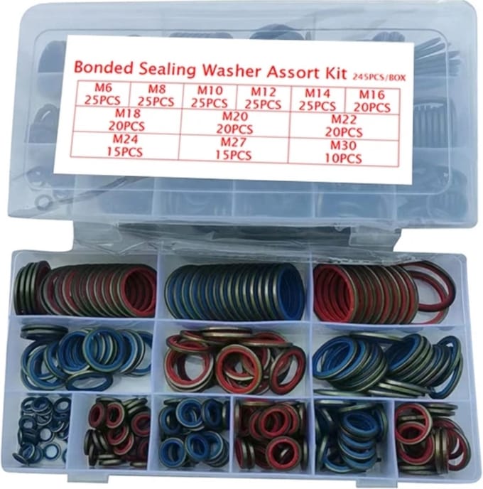 245x Oliebestendige afdichtring met rubber / M6 t/m M30 / HaverCo
