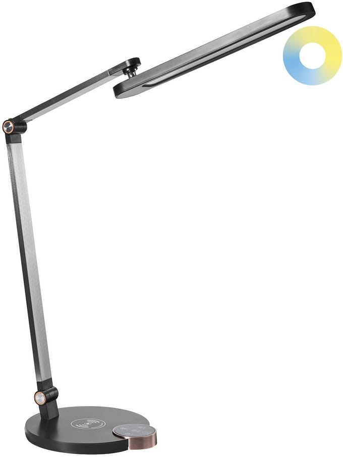 CAROY - Bureaulamp LED - Zwart - Synthetisch materiaal