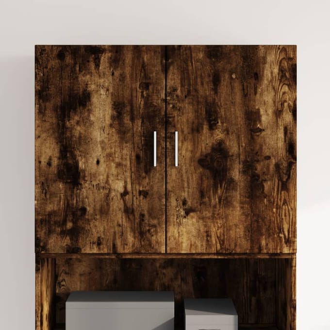vidaXL - Wandkast - 80x42,5x64 - cm - bewerkt - hout - gerookt - eikenkleurig