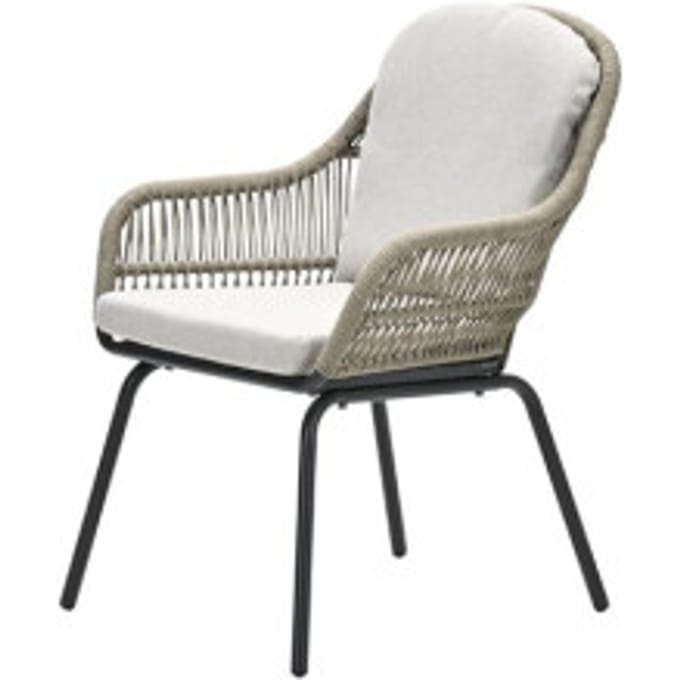 Garden Impressions Triton dining fauteuil carbon black rope donker zand desert sand