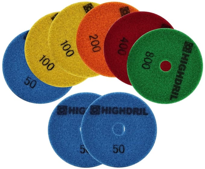 Polijstpads Set - Diamantschijven - Steen Bewerken - Droog Polijsten - 100 mm