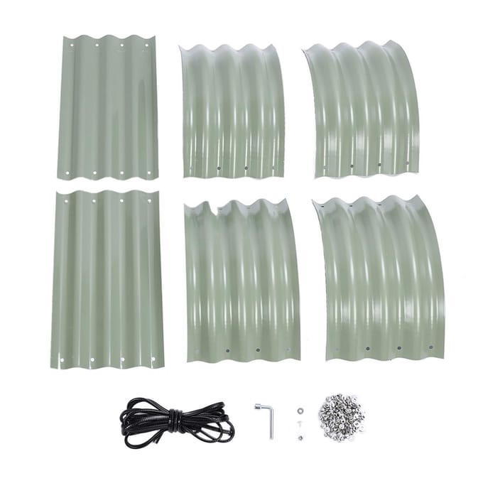 Kit de jardin surélevé en acier inoxydable 304 avec fond ouvert pour fleurs vert clair