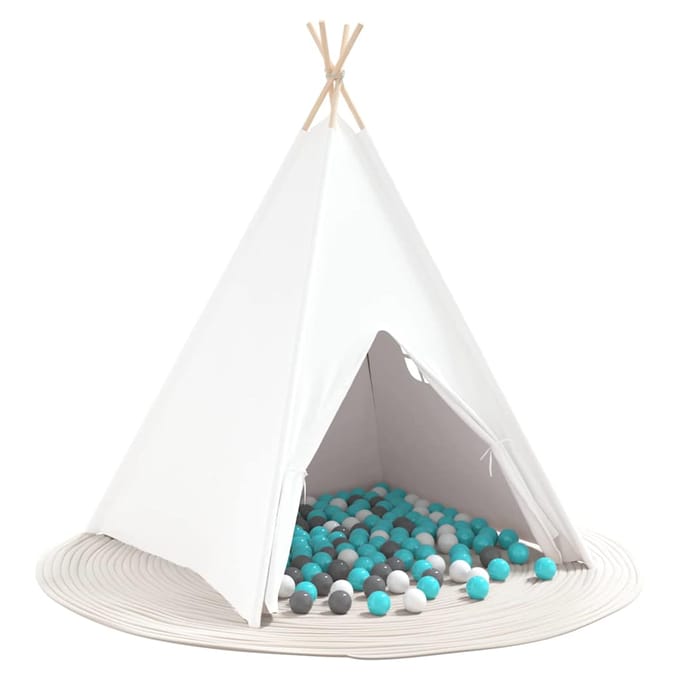 vidaXL Teepee Tent Wit 120 x 120 x 150 cm Stof en Plastic