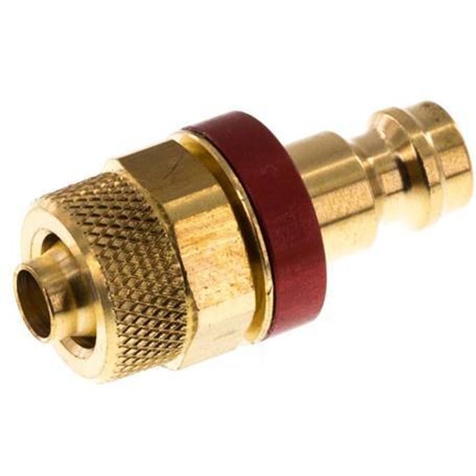 Messing DN 5 Rood Luchtkoppeling Insteeknippel 6x8 mm Push-On - CLP5-N-B-RED-6