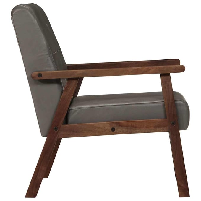 vidaXL - Fauteuil - echt - leer - grijs