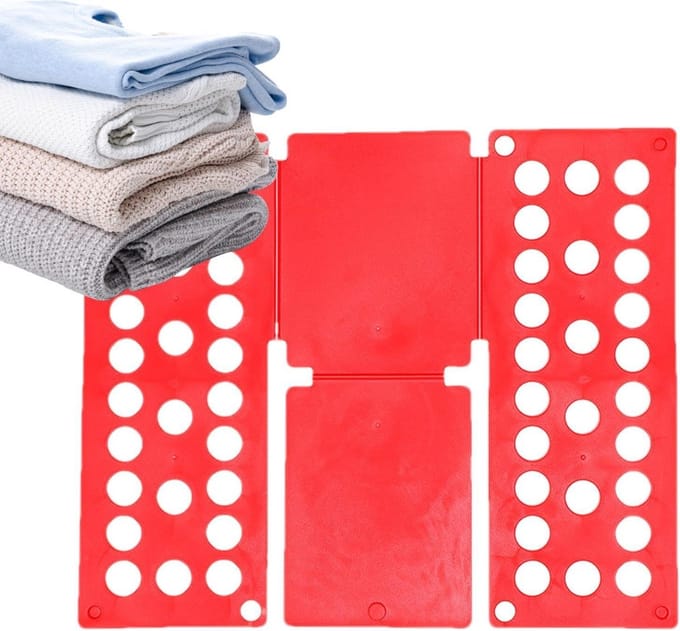Kleding vouwplank - Kleding map - Efficiënt opruimen - Verstelbare vouwmogelijkheden - 40x48 cm - Rood