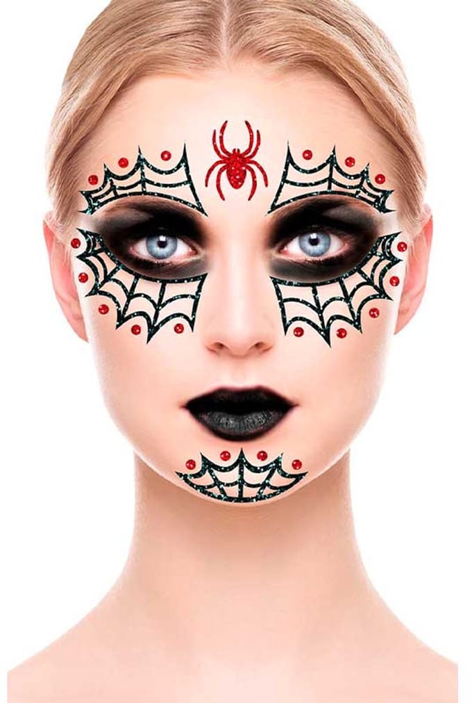 Fiestas Guirca - Gezicht decoratie - Spider Glitter