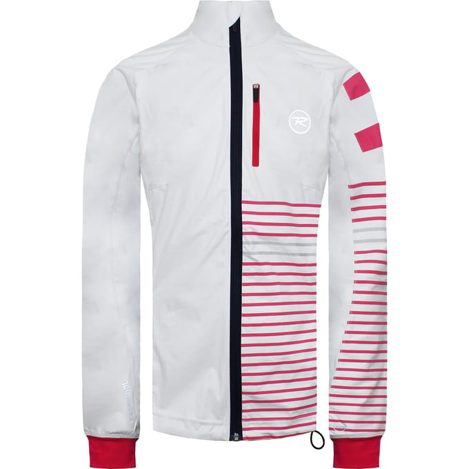 Rossignol lange mouwen Zip Up wit/rood Softshell jas voor dames RLFWJ22 100